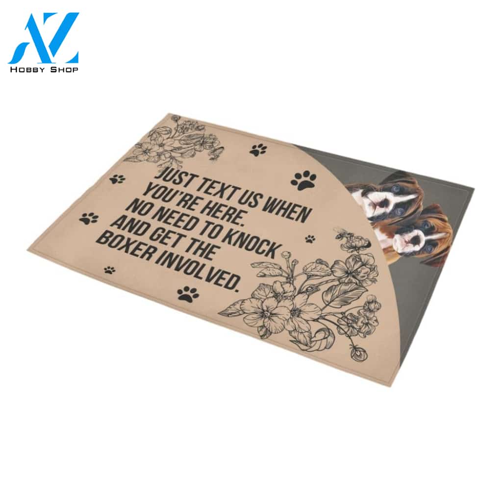 No Need To Knock And Get The Boxer Involved Doormat Indoor And Outdoor Mat Entrance Rug Sweet Home Decor Housewarming Gift Gift For Friend Family Stem Feminist