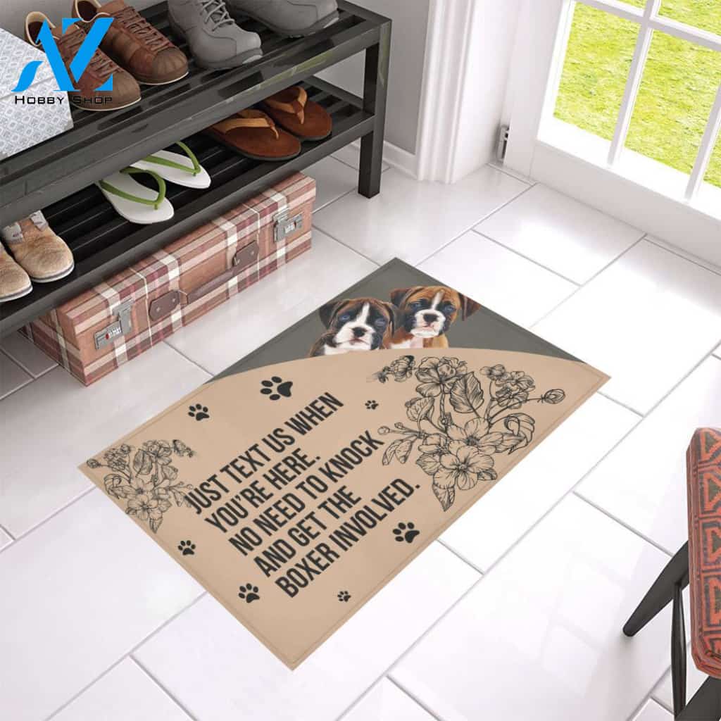 No Need To Knock And Get The Boxer Involved Doormat Indoor And Outdoor Mat Entrance Rug Sweet Home Decor Housewarming Gift Gift For Friend Family Stem Feminist