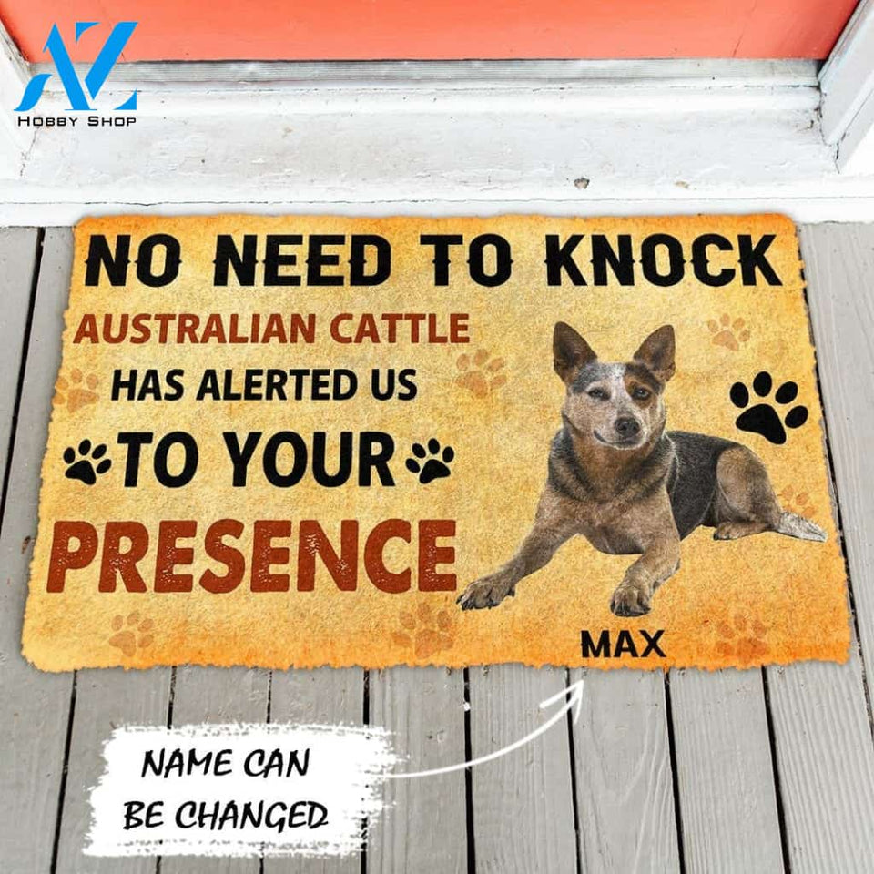 Gearhumans Gearhuman 3D No Need To Knock Australian Cattle Dog Custom Name Doormat