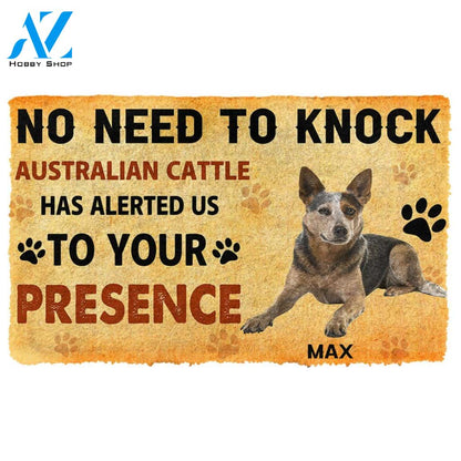 Gearhumans Gearhuman 3D No Need To Knock Australian Cattle Dog Custom Name Doormat