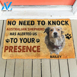 Gearhumans Gearhuman 3D No Need To Knock Australian Shepherd Custom Name Doormat