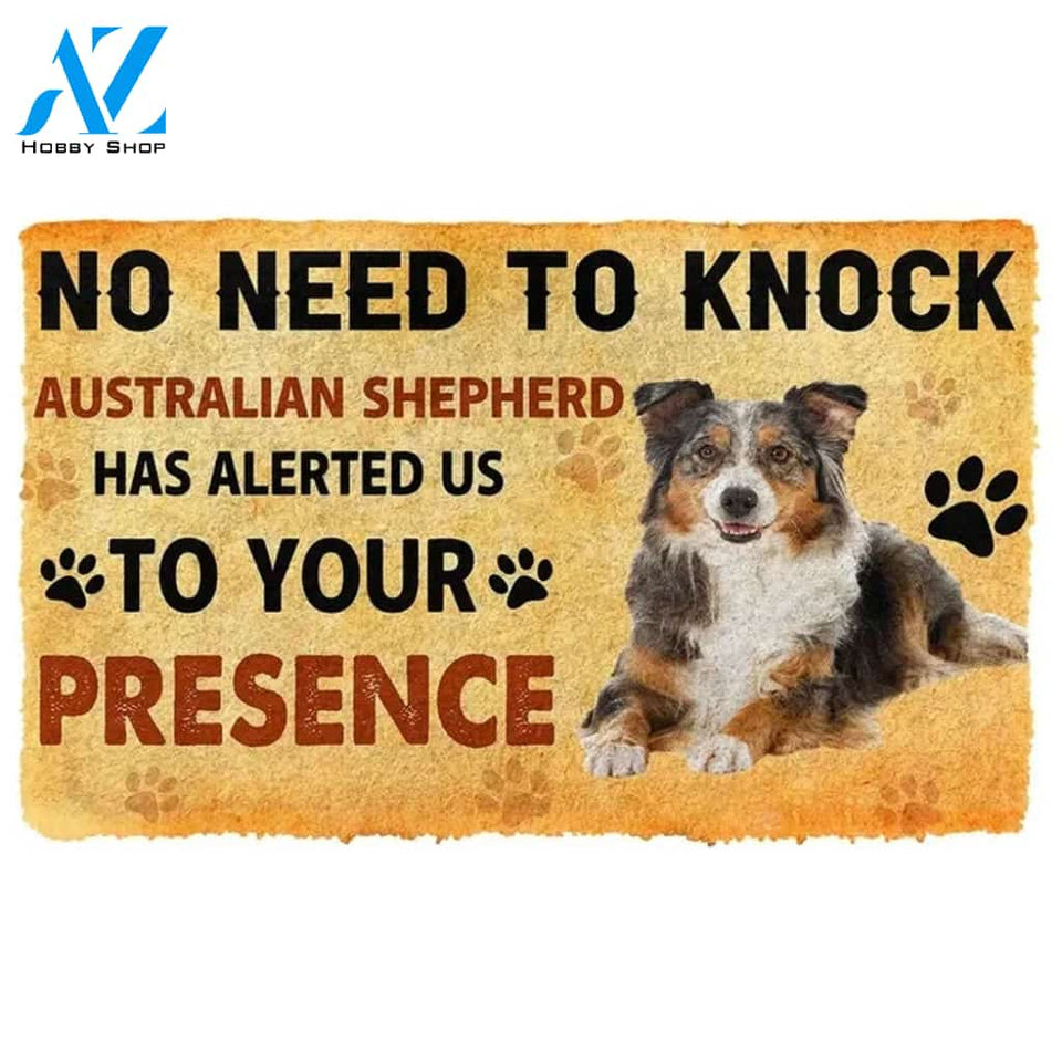 No Need To Knock Australian Shepherd Dog Doormat Welcome Mat Housewarming Gift Home Decor Funny Doormat Gift For Dog Lovers