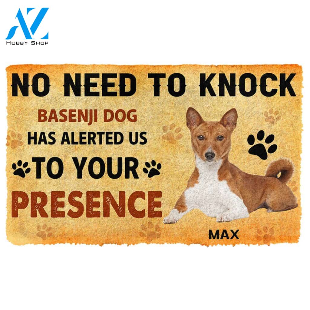 Gearhumans Gearhuman 3D No Need To Knock Basenji Dog Custom Name Doormat