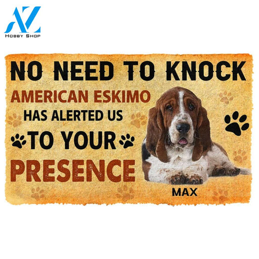 Gearhumans Gearhuman 3D No Need To Knock Basset Hound Dog Custom Name Doormat
