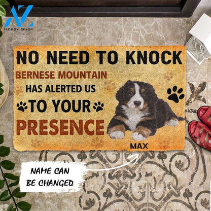 Gearhumans Gearhuman 3D No Need To Knock Bernese Mountain Dog Custom Name Doormat