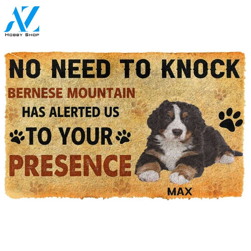 Gearhumans Gearhuman 3D No Need To Knock Bernese Mountain Dog Custom Name Doormat