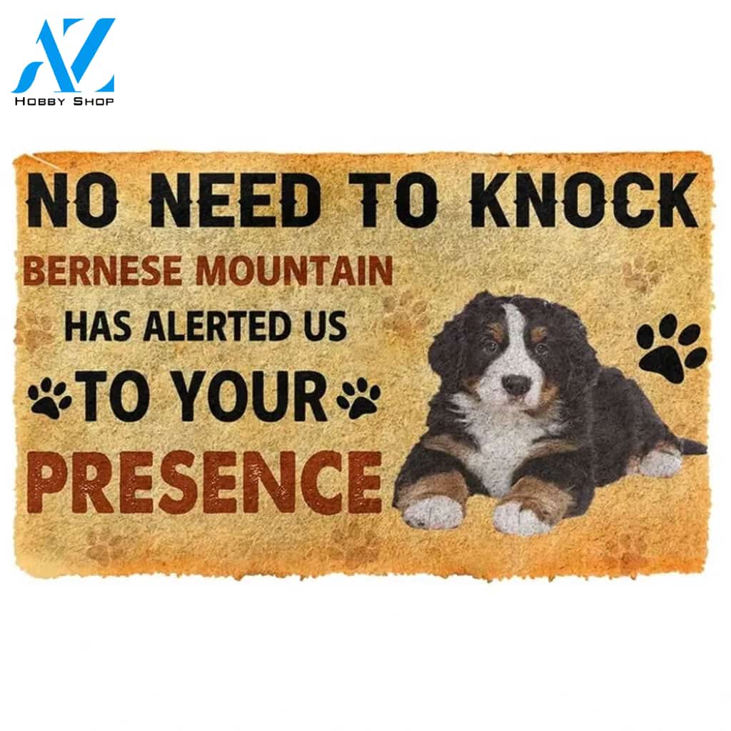 No Need To Knock Bernese Mountain Dog Doormat Welcome Mat Housewarming Gift Home Decor Funny Doormat Gift For Dog Lovers