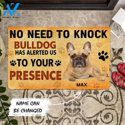 Gearhumans Gearhuman 3D No Need To Knock Bulldog Custom Name Doormat