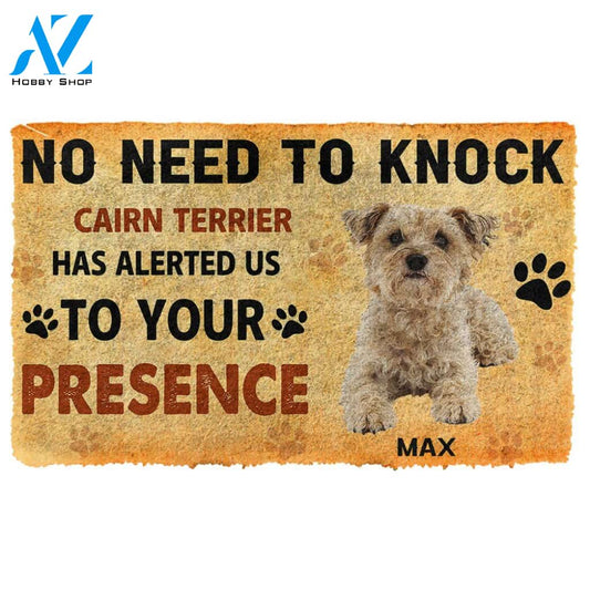 Gearhumans Gearhuman 3D No Need To Knock Cairn Terrier Dog Custom Name Doormat