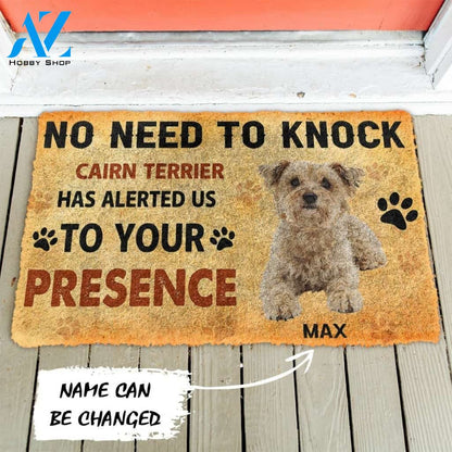 Gearhumans Gearhuman 3D No Need To Knock Cairn Terrier Dog Custom Name Doormat