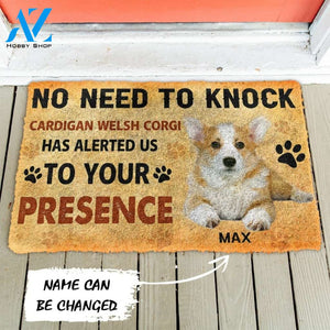 Gearhumans Gearhuman 3D No Need To Knock Cardigan Welsh Corgi Dogs Custom Name Doormat