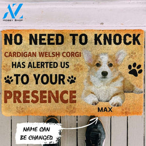 Gearhumans Gearhuman 3D No Need To Knock Cardigan Welsh Corgi Dogs Custom Name Doormat