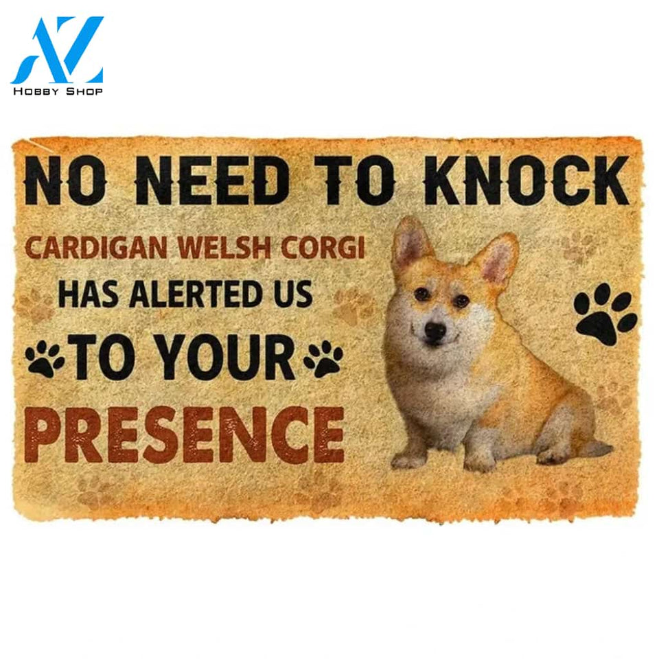No Need To Knock Cardigan Welsh Corgi Dogs Doormat Welcome Mat Housewarming Gift Home Decor Funny Doormat Gift For Dog Lovers