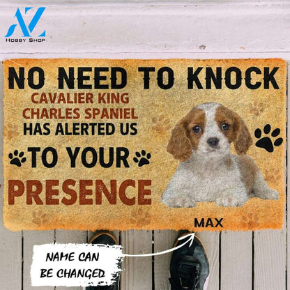 Gearhumans Gearhuman 3D No Need To Knock Cavalier King Charles Spaniel Dog Custom Name Doormat