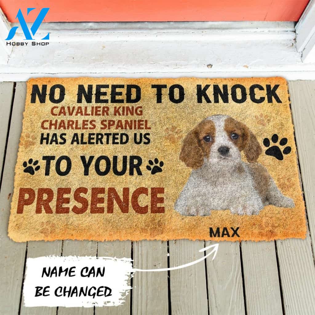 Gearhumans Gearhuman 3D No Need To Knock Cavalier King Charles Spaniel Dog Custom Name Doormat