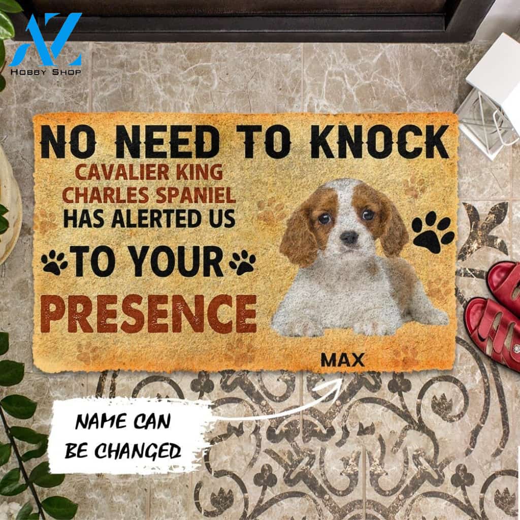 Gearhumans Gearhuman 3D No Need To Knock Cavalier King Charles Spaniel Dog Custom Name Doormat
