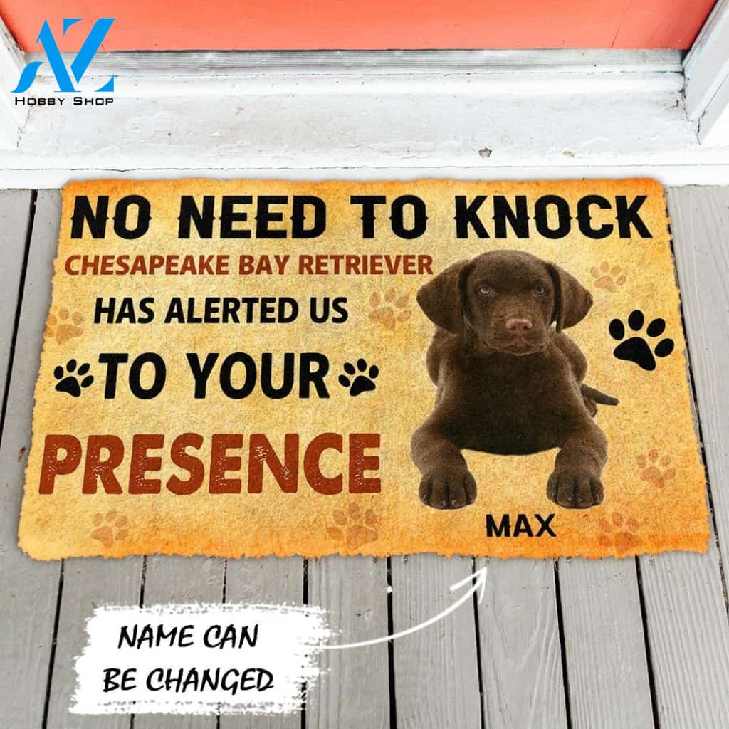 Gearhumans Gearhuman 3D No Need To Knock Chesapeake Bay Retriever Dog Custom Name Doormat