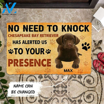 Gearhumans Gearhuman 3D No Need To Knock Chesapeake Bay Retriever Dog Custom Name Doormat