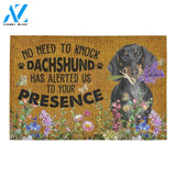 No Need To Knock Dachshund Alerted Lavender Printed Doormat Home Decor