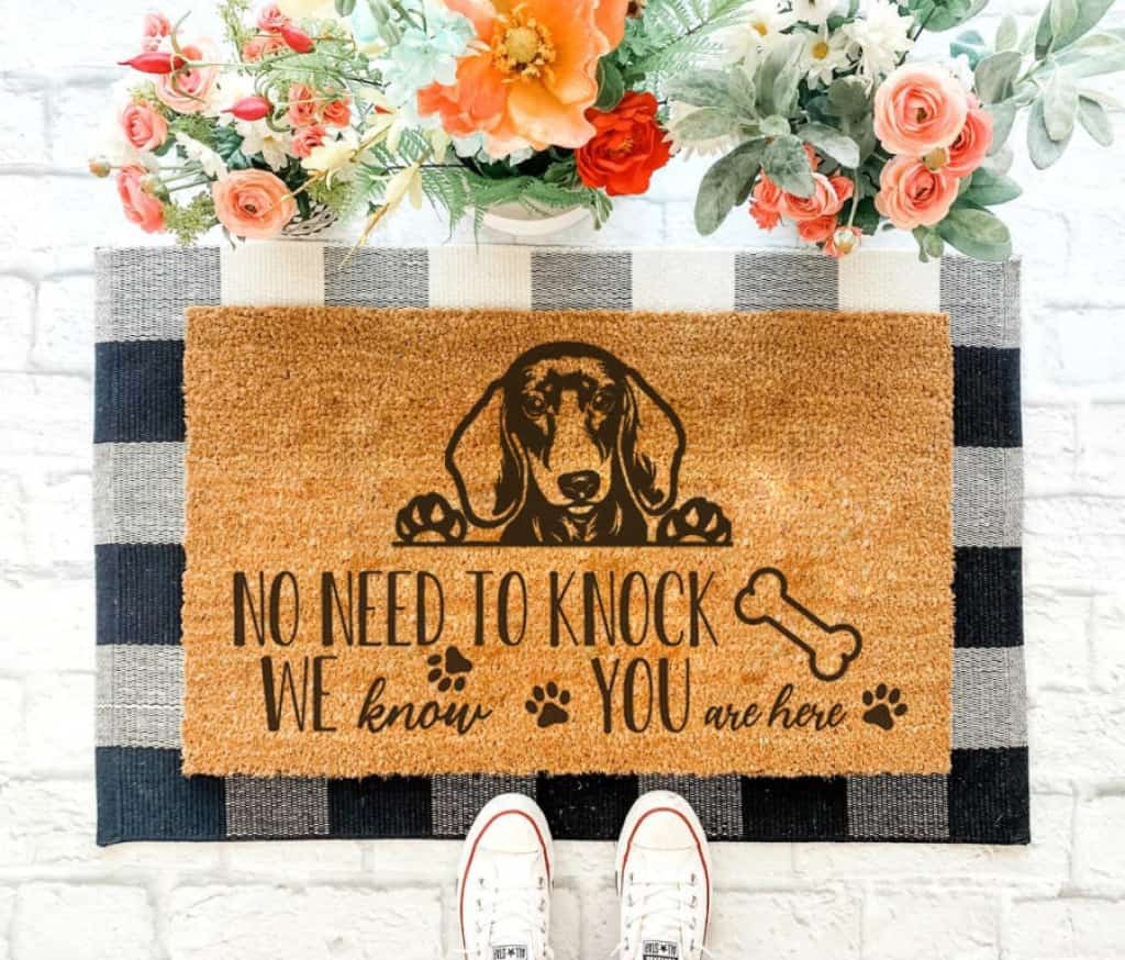 No Need To Knock Dachshund Dogs Doormat Welcome Mat