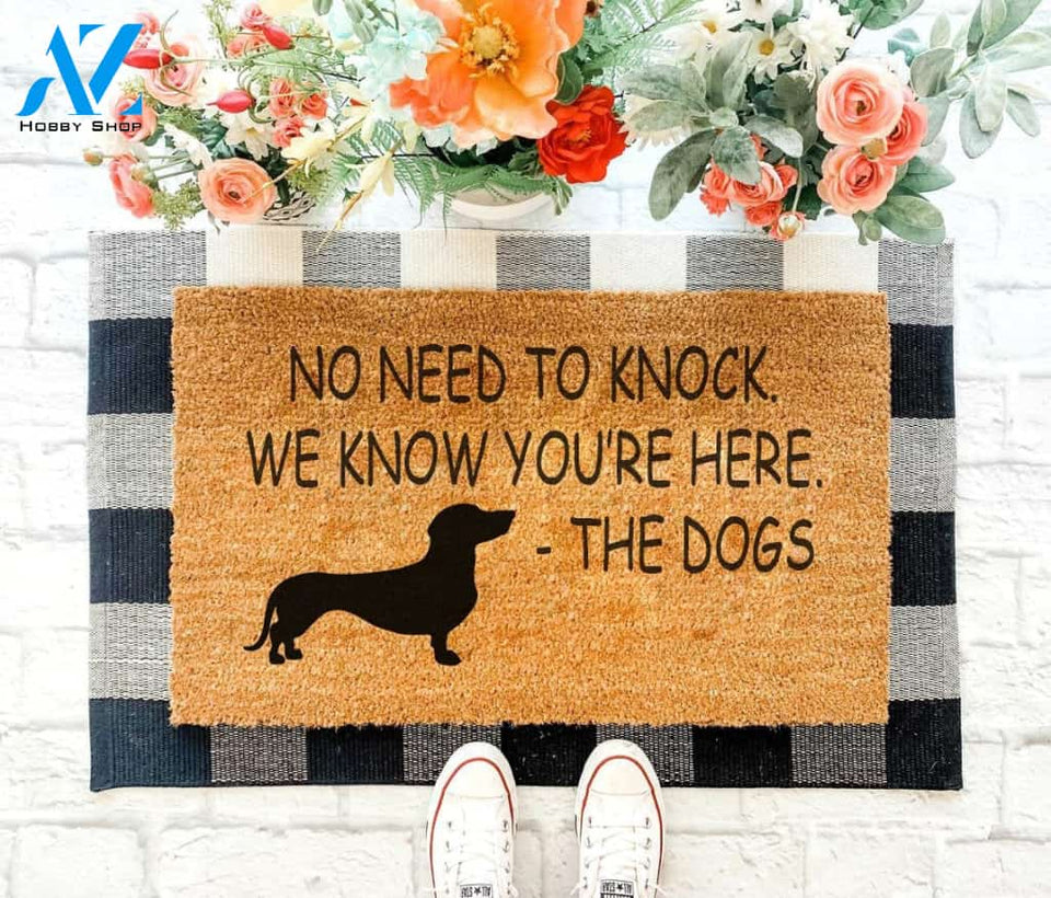 No need to knock - Dachshund Doormat 01 | Welcome Mat | House Warming Gift