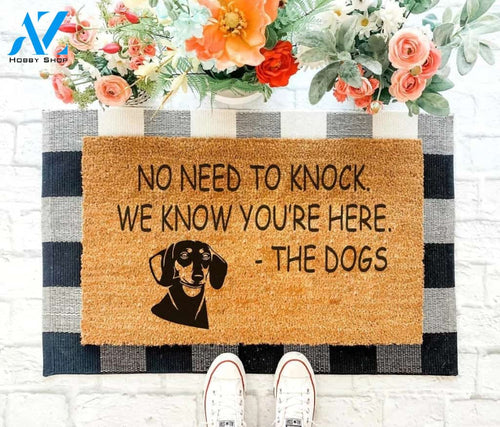 No need to knock – Dachshund Doormat 02
