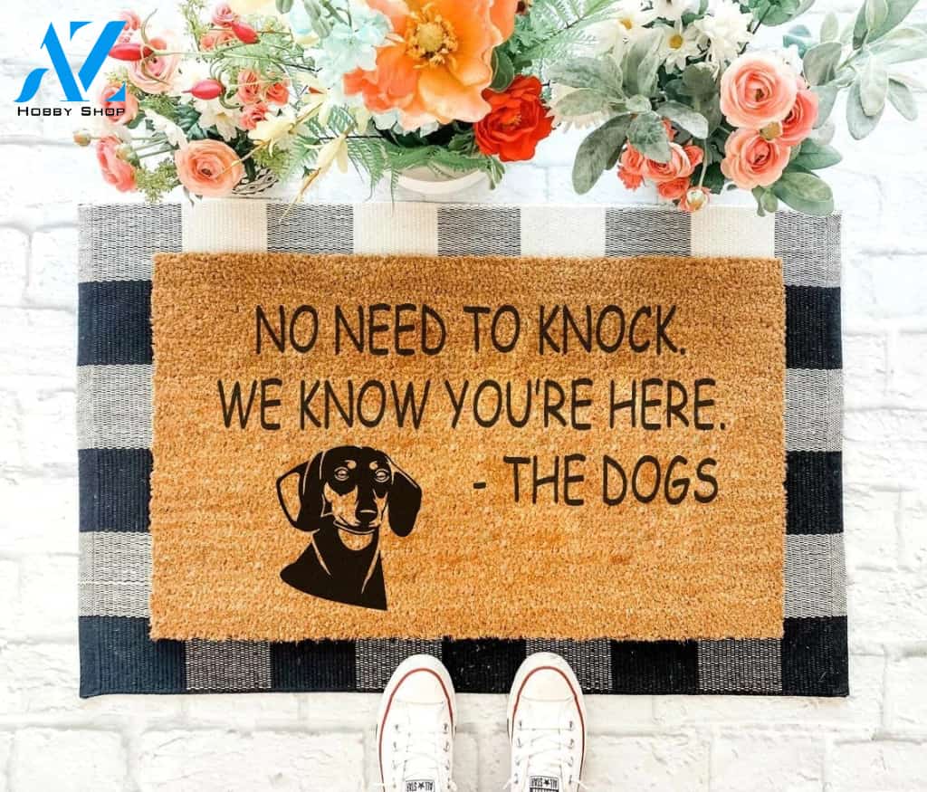 No need to knock – Dachshund Doormat 02
