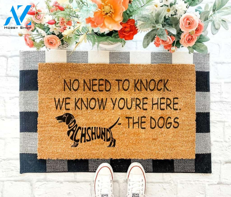 No need to knock - Dachshund Doormat 04 | Welcome Mat | House Warming Gift