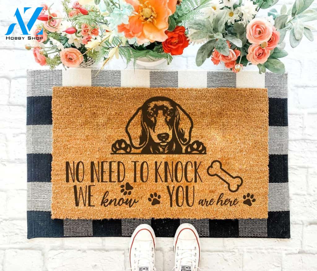 No need to knock - Dachshund Doormat 05 | Welcome Mat | House Warming Gift