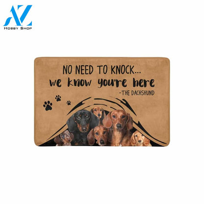 NO NEED TO KNOCK DACHSHUND Doormat 23.6" x 15.7" | Welcome Mat | House Warming Gift