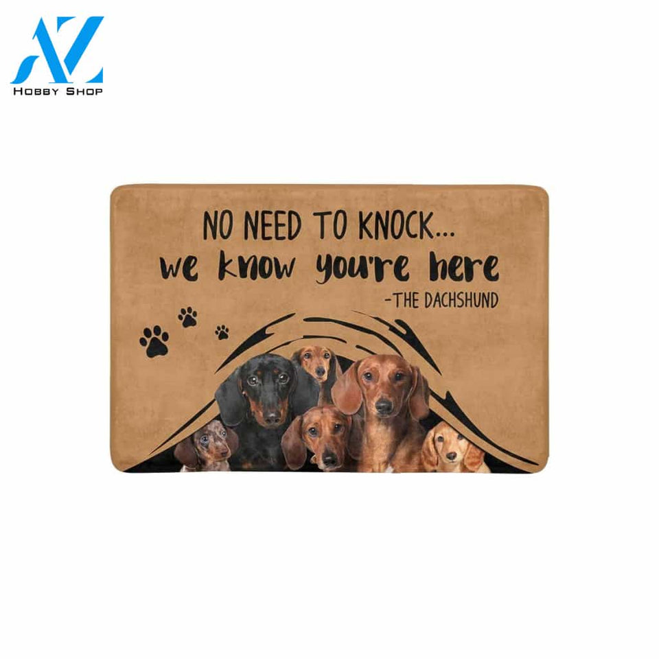 NO NEED TO KNOCK DACHSHUND Doormat 23.6" x 15.7" | Welcome Mat | House Warming Gift