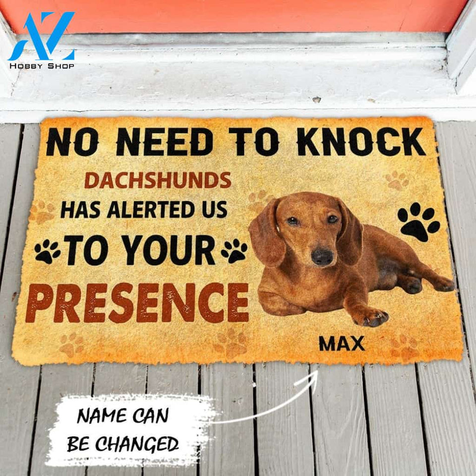 Gearhumans Gearhuman 3D No Need To Knock Dachshunds Dog Custom Name Doormat