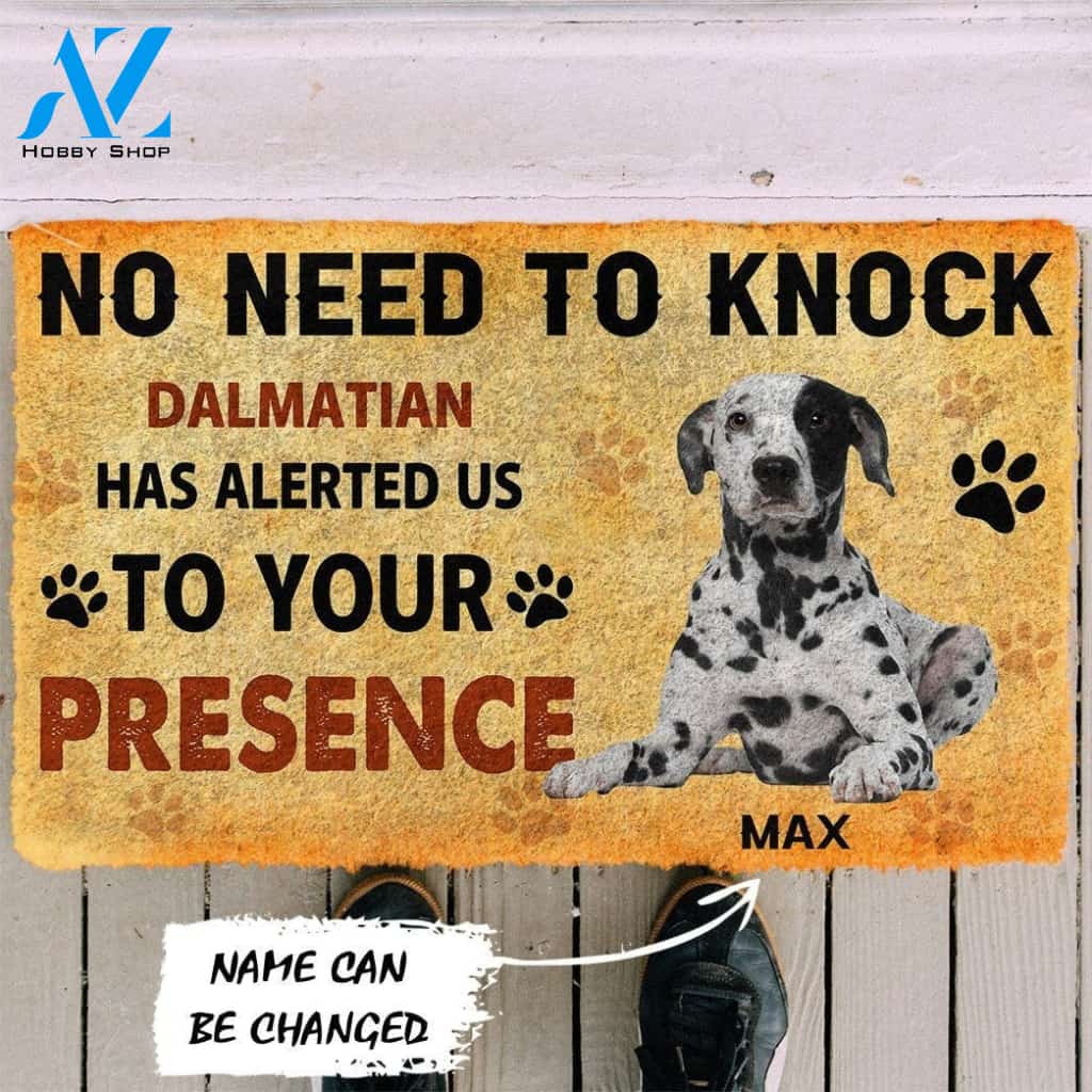 Gearhumans Gearhuman 3D No Need To Knock Dalmatian Dog Custom Name Doormat