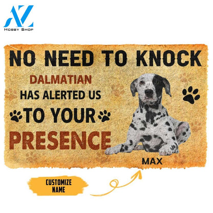 Gearhumans Gearhuman 3D No Need To Knock Dalmatian Dog Custom Name Doormat