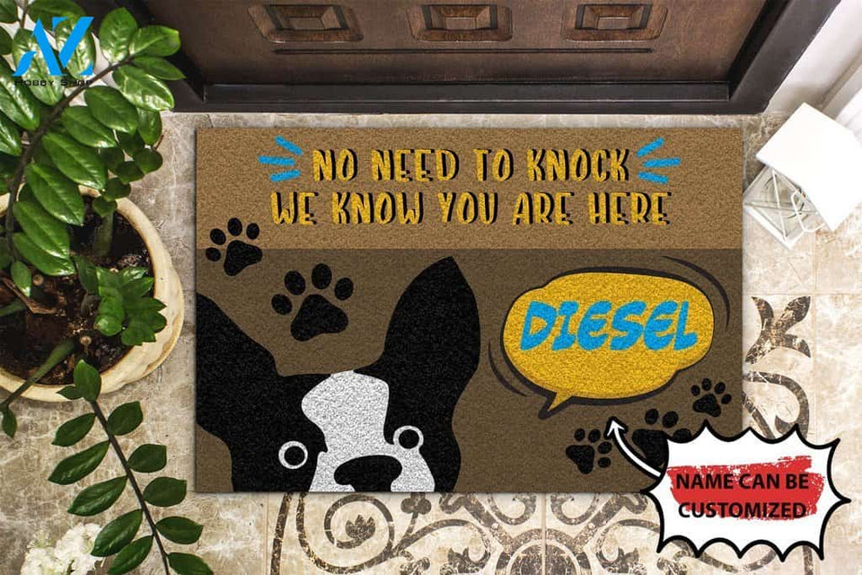 No Need To Knock Dog Custom Doormat | Welcome Mat | House Warming Gift