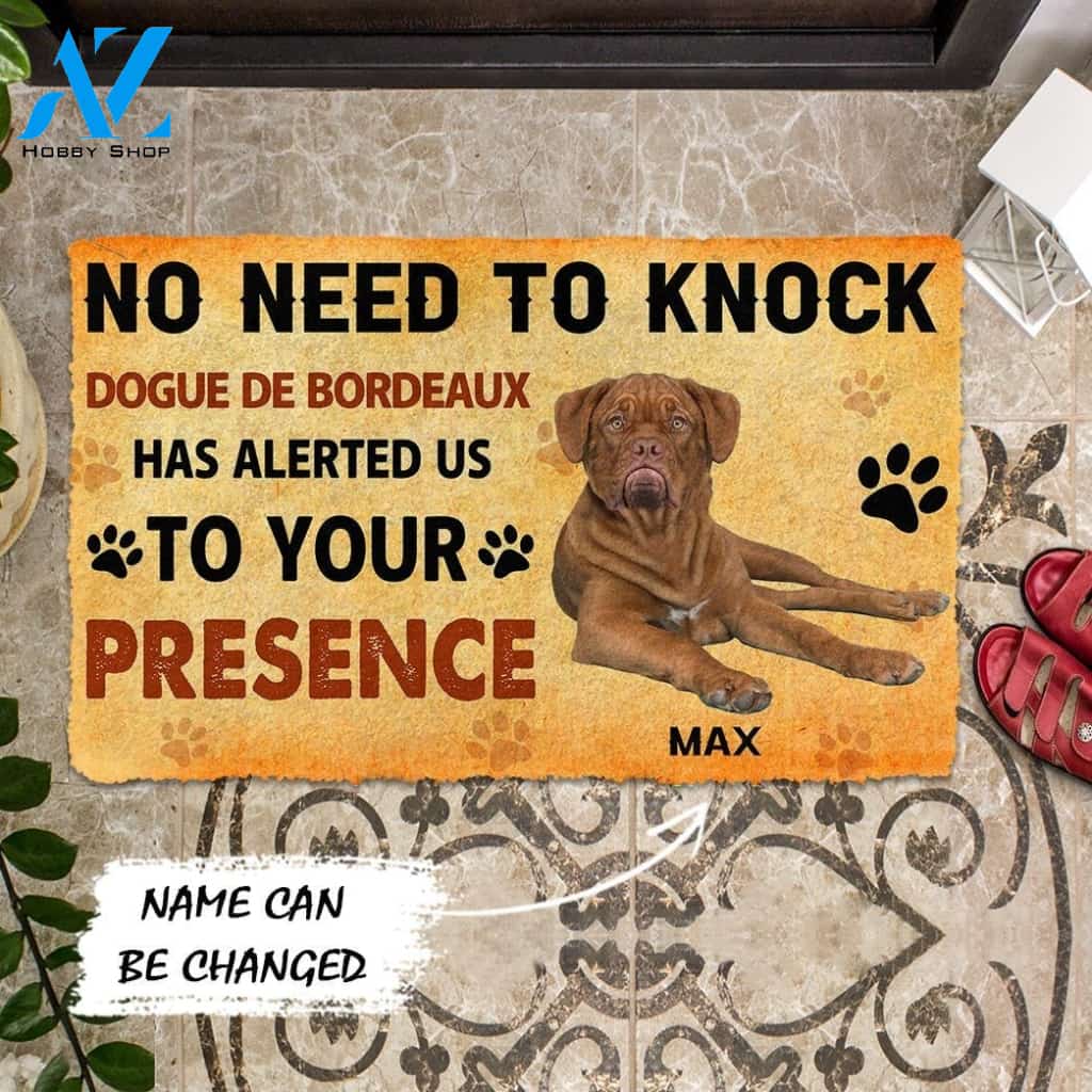 Gearhumans Gearhuman 3D No Need To Knock Dogue de Bordeaux Dog Custom Name Doormat