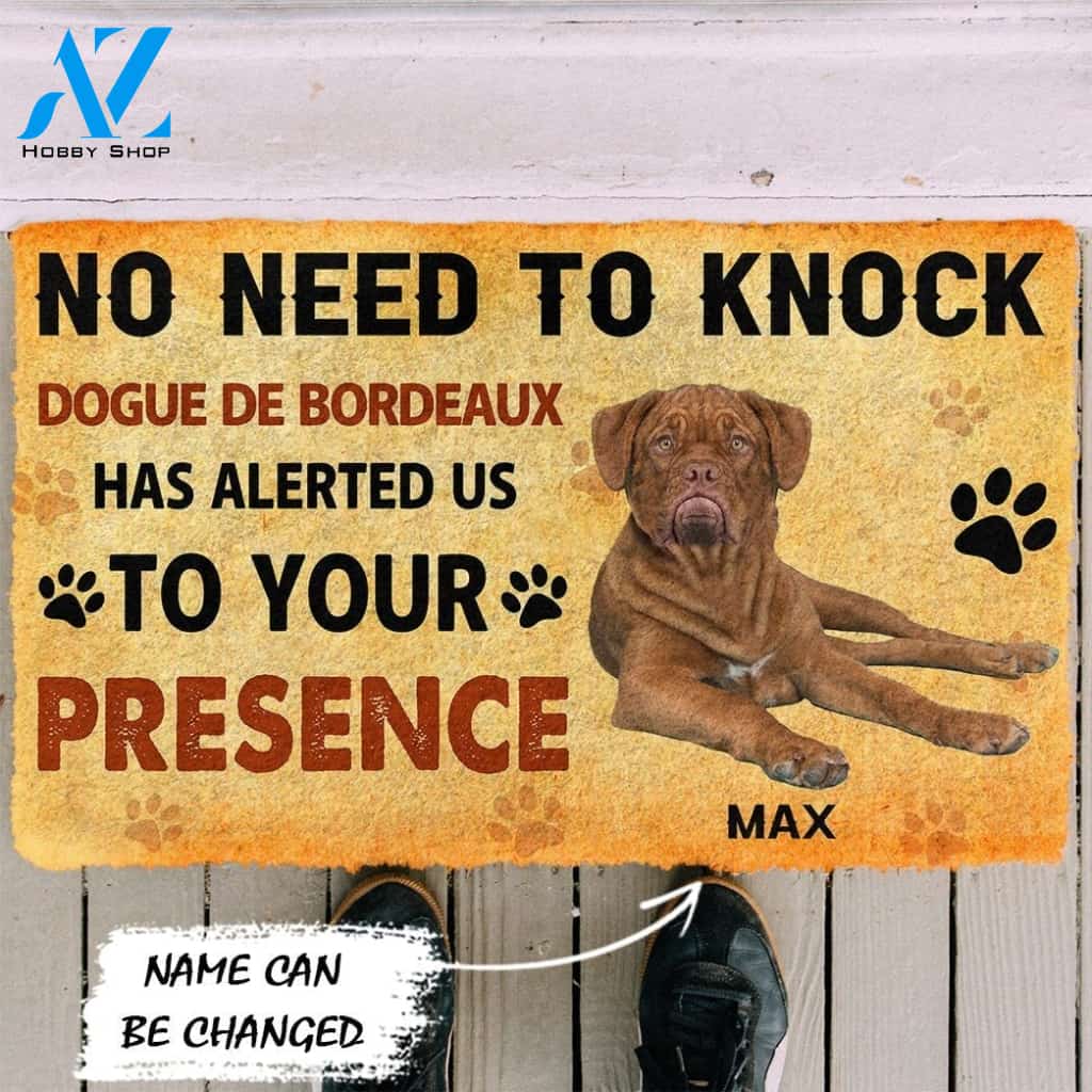 Gearhumans Gearhuman 3D No Need To Knock Dogue de Bordeaux Dog Custom Name Doormat