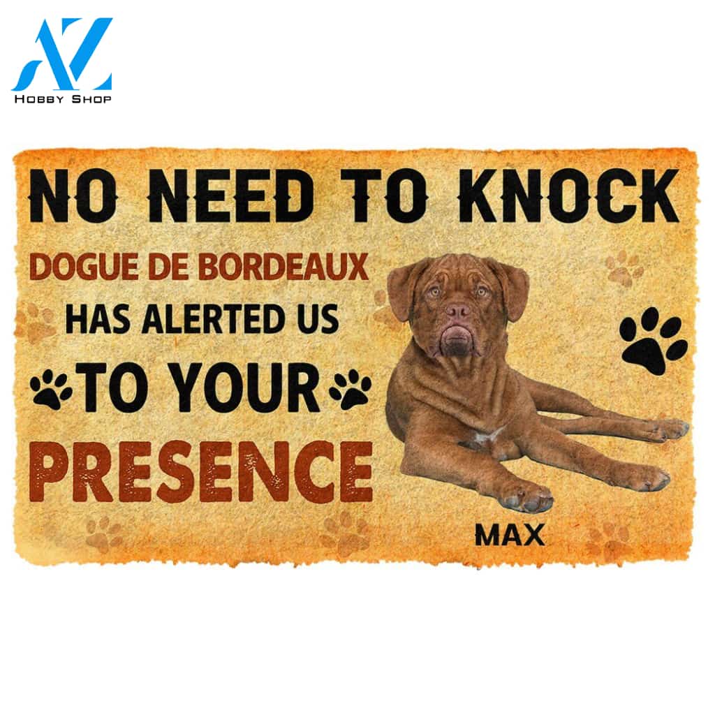 Gearhumans Gearhuman 3D No Need To Knock Dogue de Bordeaux Dog Custom Name Doormat
