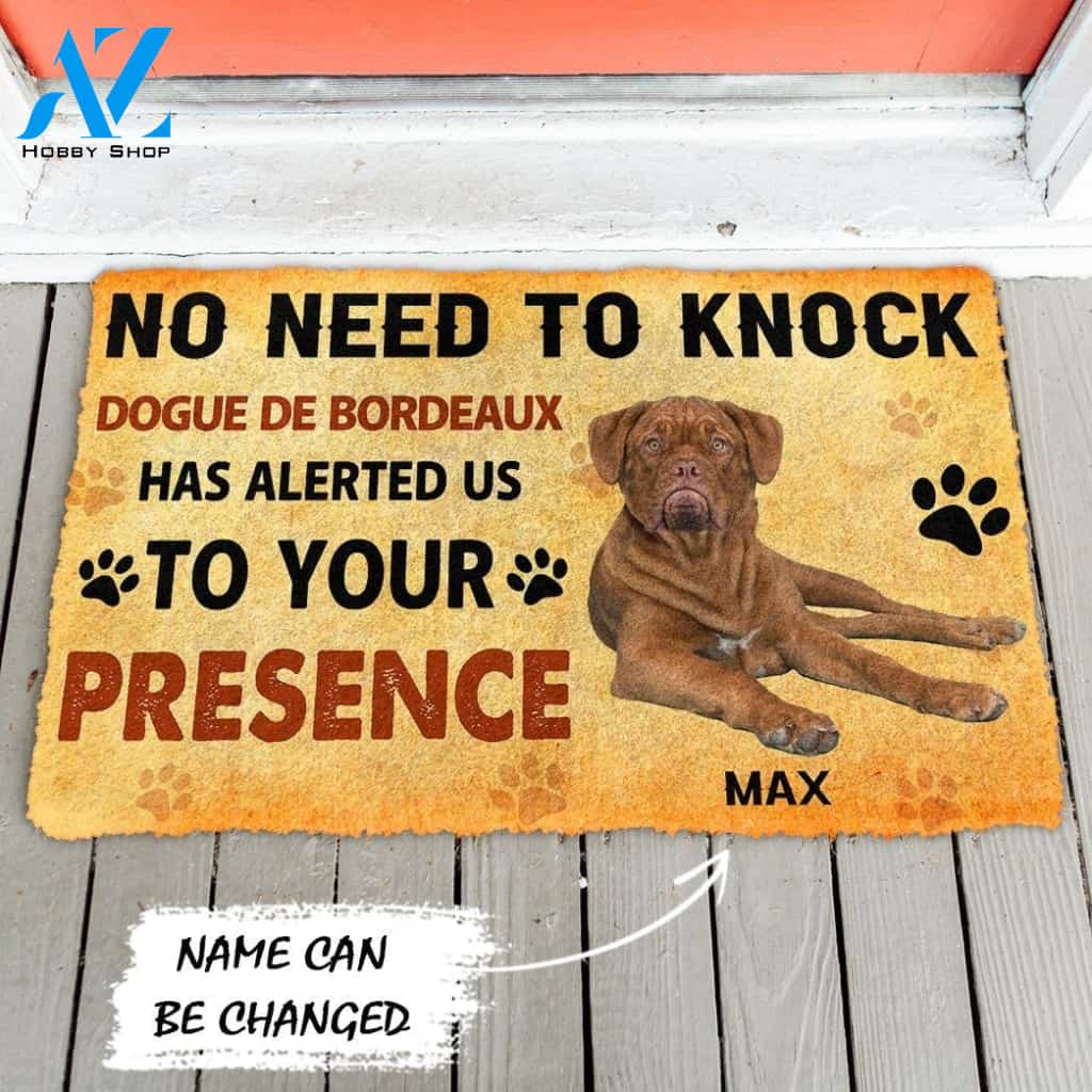 Gearhumans Gearhuman 3D No Need To Knock Dogue de Bordeaux Dog Custom Name Doormat