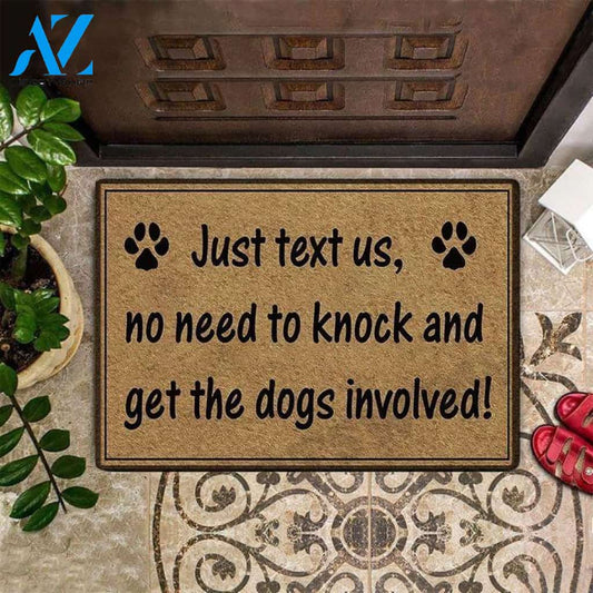 No Need To Knock Doormat Just Text Us Funny Indoor And Outdoor Doormat Warm House Gift Welcome Mat Birthday Gift For Dog Lovers
