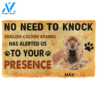 Gearhumans Gearhuman 3D No Need To Knock English Cocker Spaniel Dog Custom Name Doormat