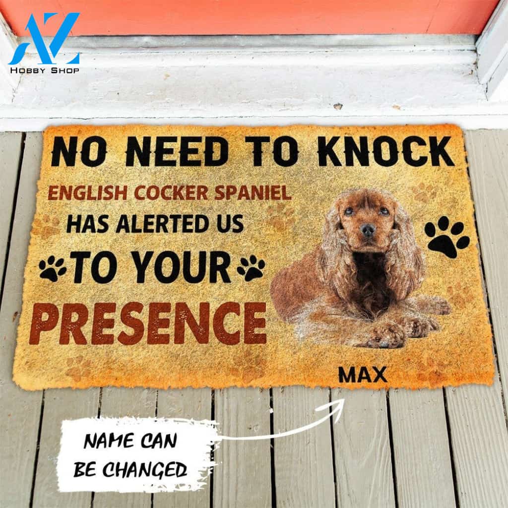 Gearhumans Gearhuman 3D No Need To Knock English Cocker Spaniel Dog Custom Name Doormat