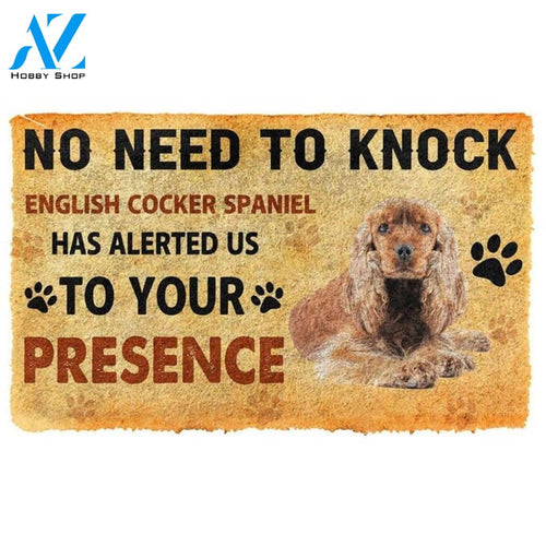 No Need To Knock English Cocker Spaniel Dog Doormat Welcome Mat Housewarming Gift Home Decor Funny Doormat Gift For Dog Lovers