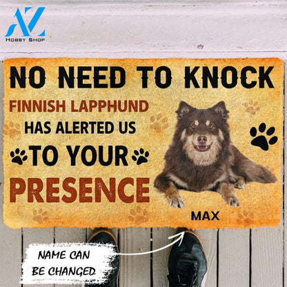 Gearhumans Gearhuman 3D No Need To Knock Finnish Lapphund Dog Custom Name Doormat