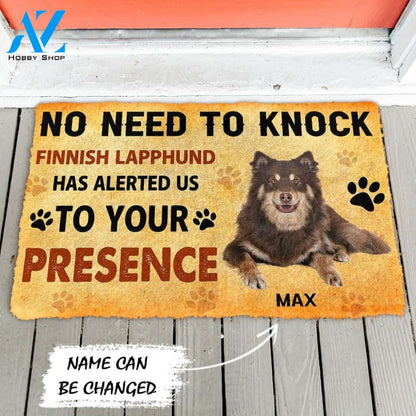 Gearhumans Gearhuman 3D No Need To Knock Finnish Lapphund Dog Custom Name Doormat