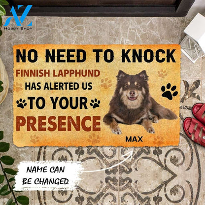 Gearhumans Gearhuman 3D No Need To Knock Finnish Lapphund Dog Custom Name Doormat