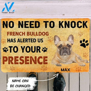 Gearhumans Gearhuman 3D No Need To Knock French Bulldog Dog Custom Name Doormat