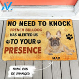 Gearhumans Gearhuman 3D No Need To Knock French Bulldog Dog Custom Name Doormat