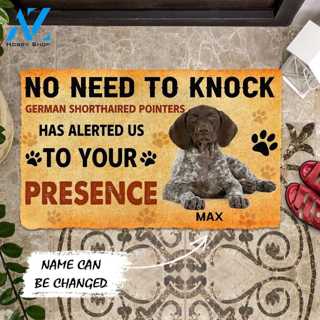 Gearhumans Gearhuman 3D No Need To Knock German Shorthaired Pointers Dog Custom Name Doormat