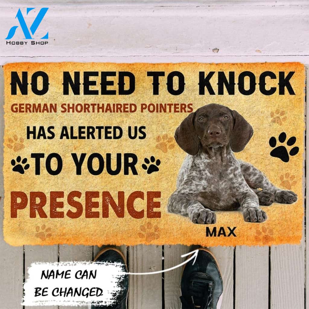 Gearhumans Gearhuman 3D No Need To Knock German Shorthaired Pointers Dog Custom Name Doormat